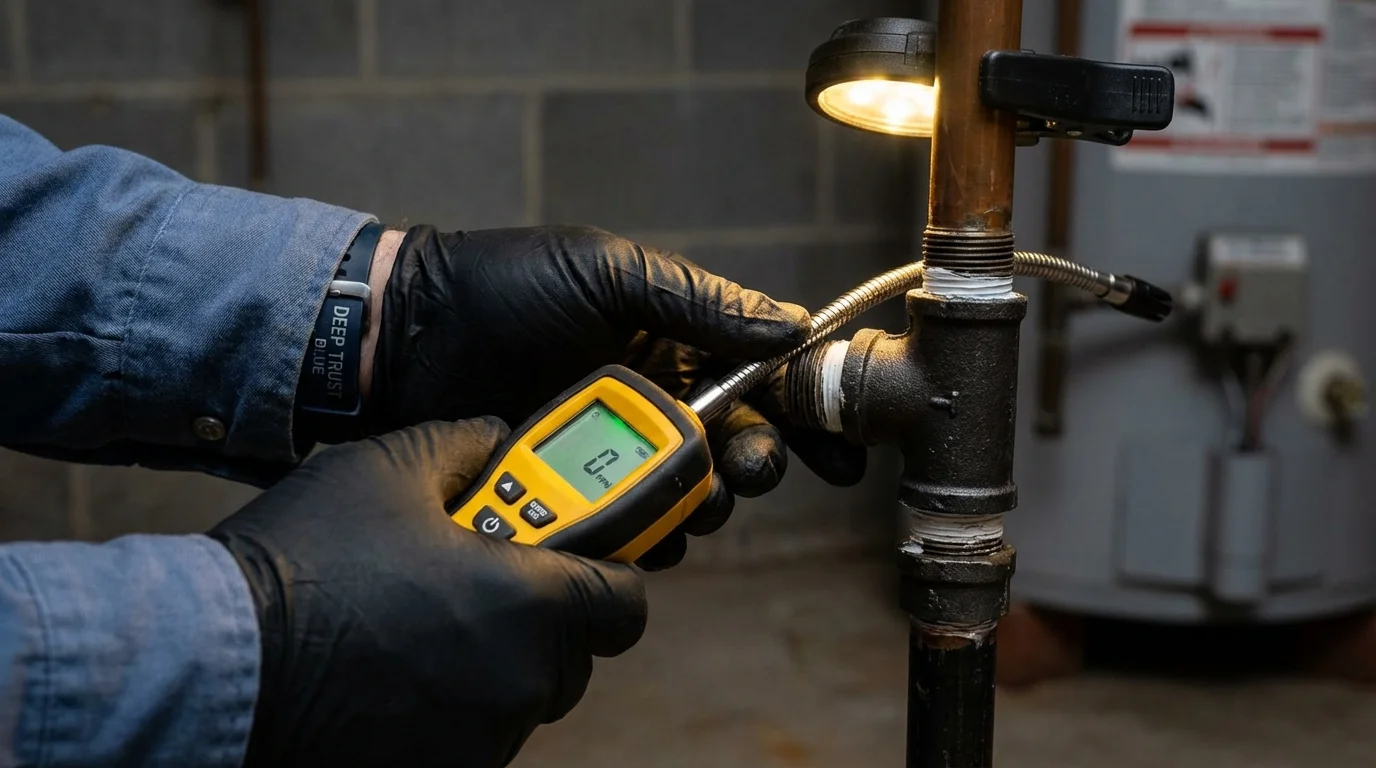 Gas leak detection with electronic sniffer by Johns Plumbing LLC in Oregon